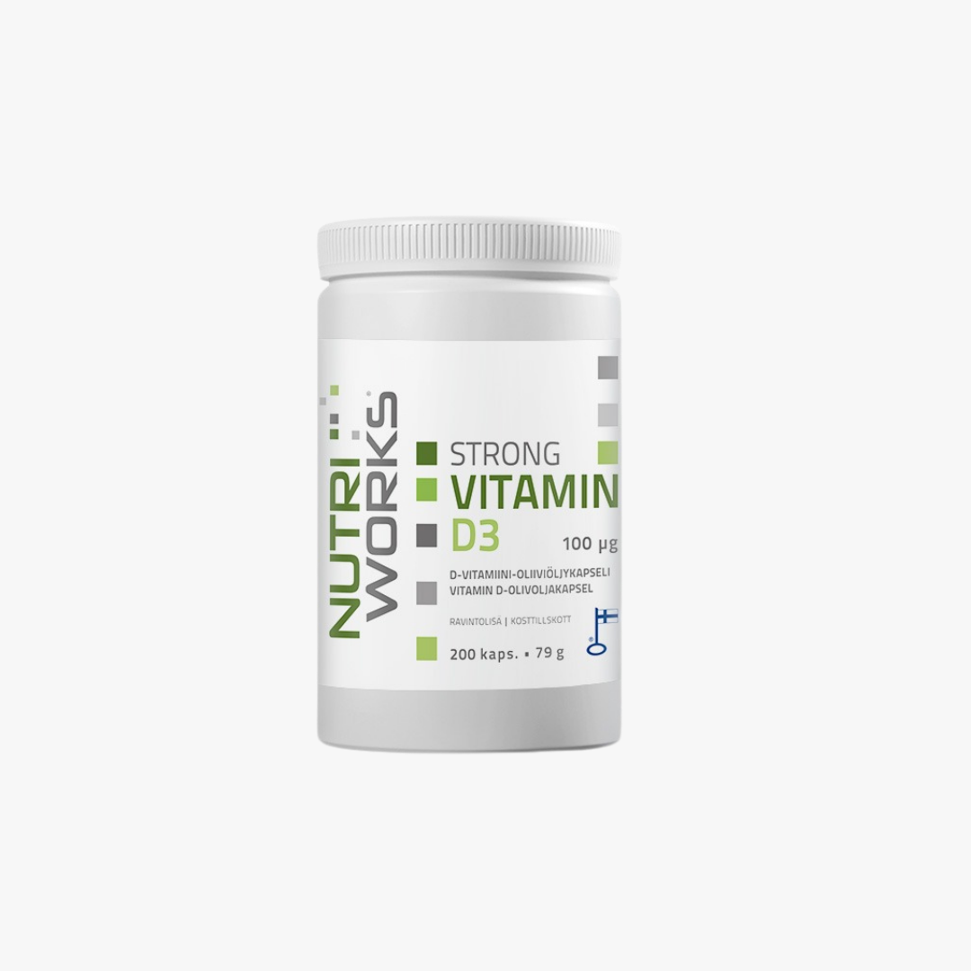Strong Vitamin D3 100 µg -Vitamiinikapseli, 200 kapselia